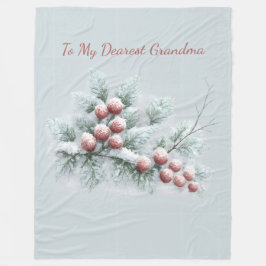 Custom Name Frosted Winter Berry Throw Personalize Fleecefilt