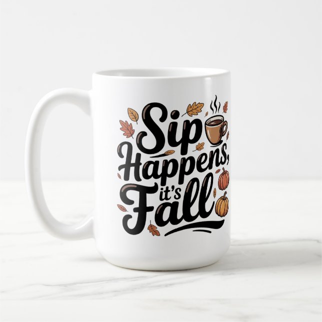 Custom name funny fall saying Mug Kaffemugg (Vänster)