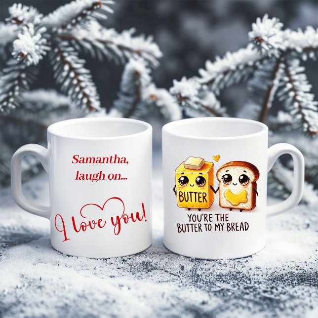 Custom Name Funny Food Mug Gift for Girlfriend Kaffemugg (Custom Name Funny Food Mug Gift for Girlfriend)