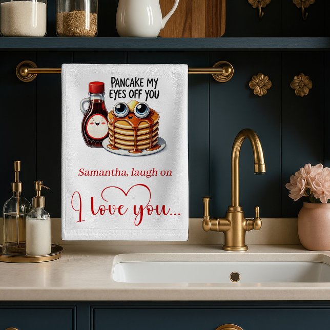 Custom Name Funny Food Towel Romantic Valentine Kökshandduk (Custom Name Funny Food Towel Romantic Valentine)