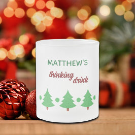 Custom Name Funny Thinking Drink Christmas Trees Frostad Glasmugg