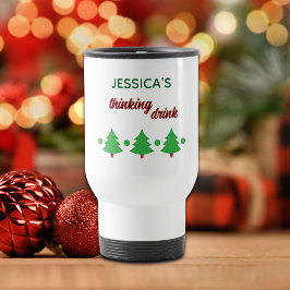 Custom Name Funny Thinking Drink Christmas Trees Resemugg