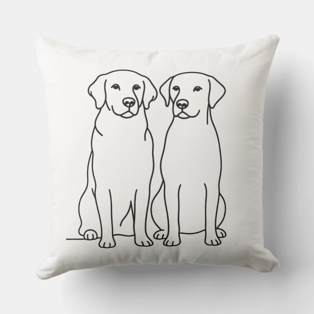 Custom Name Golden Retriever & Labrador Minimalist Kudde (Baksida)
