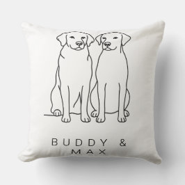 Custom Name Golden Retriever & Labrador Minimalist Kudde
