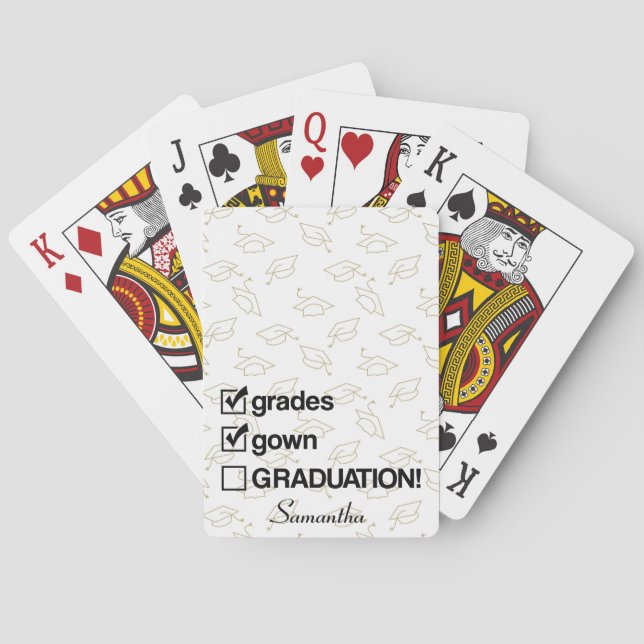 Custom Name Graduation Gift | Funny Graduation Casinokort (Baksidan)