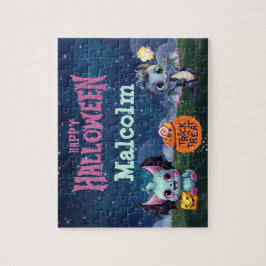 Custom Name Halloween Dragon Puzzle Pussel