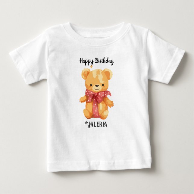 Custom Name Happy Birtday T Shirt (Framsida)