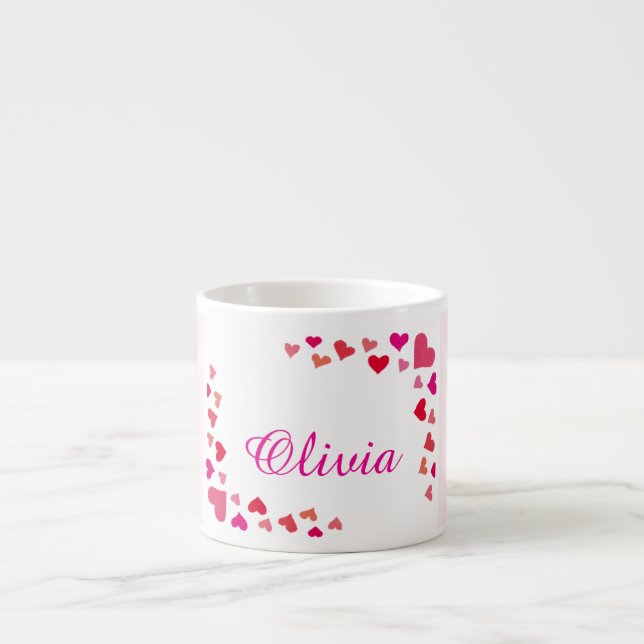 Custom Name Heart Mug Espressomugg (Framsidan)