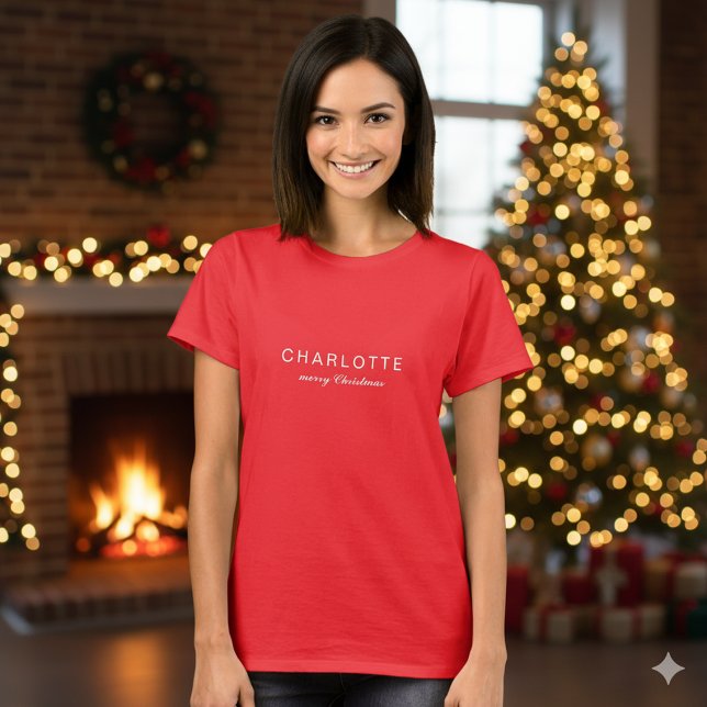 Custom Name Joyful Merry Christmas Women T Shirt (Custom Name Joyful Merry Christmas Women T-Shirt)