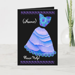 CUSTOM NAME Junior Bridesmaid Inbjudan BLUE Gown