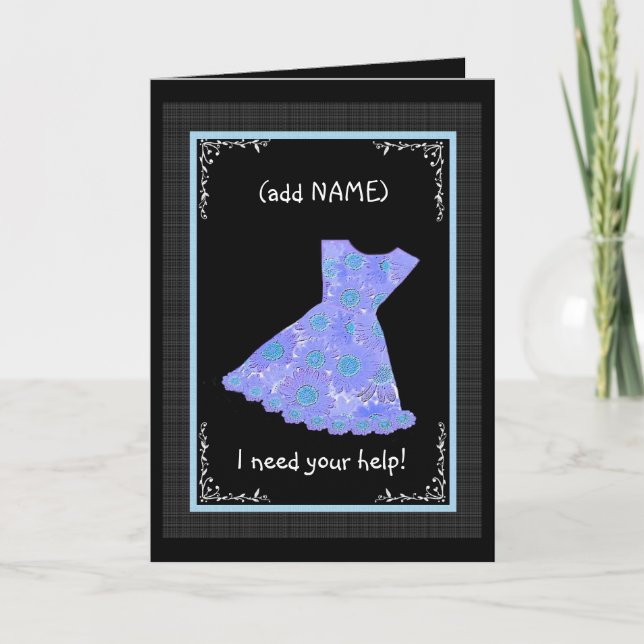 CUSTOM NAME Junior Bridesmaid PERWINKLE BLUE-adres Inbjudan (Framsida)