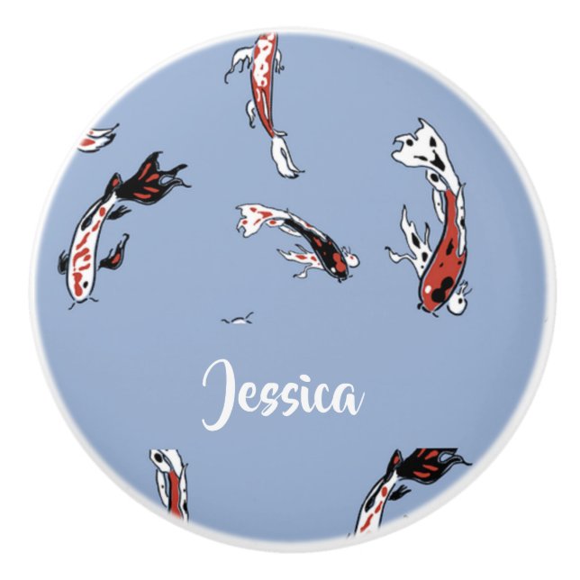Custom name koi fish blue knopp (Framsidan)