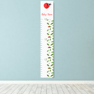 Custom Name Ladybug Growth Chart for Kids Canvastryck