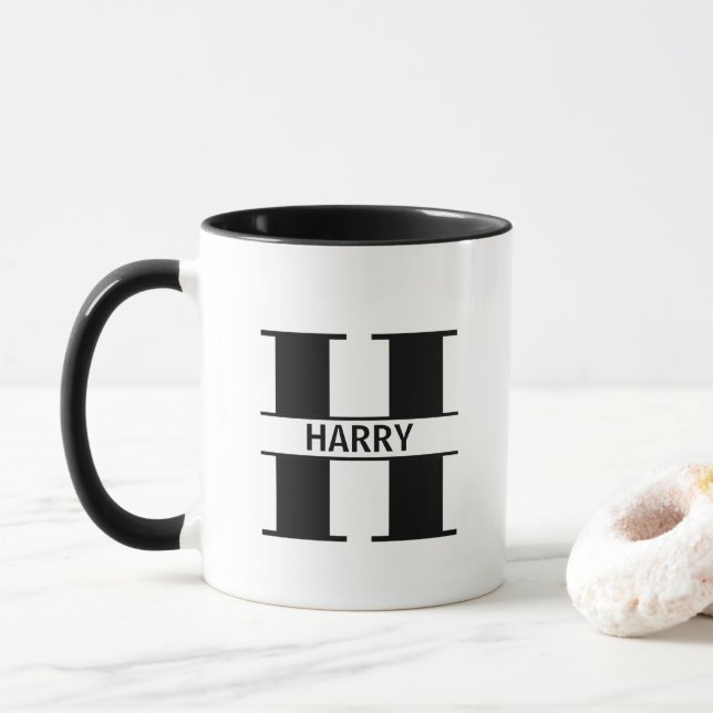 Custom Name Letter 'H' Mug Mugg (Med munk)