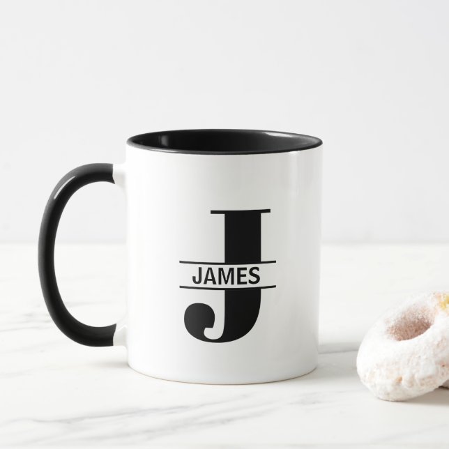 Custom Name Letter 'J' Mug Mugg (Med munk)
