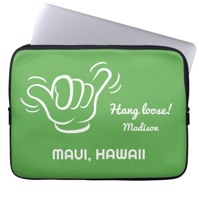 Custom Name, Location & Color Shaka Laptop Fodral (Framsidan)