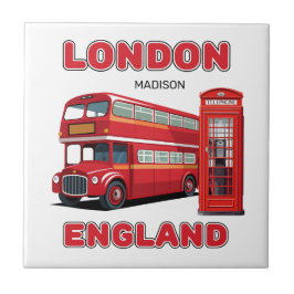 Custom Name London England Kakelplatta