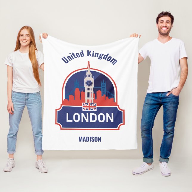 Custom Name London Fleecefilt (På plats)