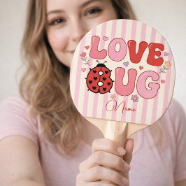 Custom Name Love Bug Valentine's Day Ladybug Pink Pingisracket