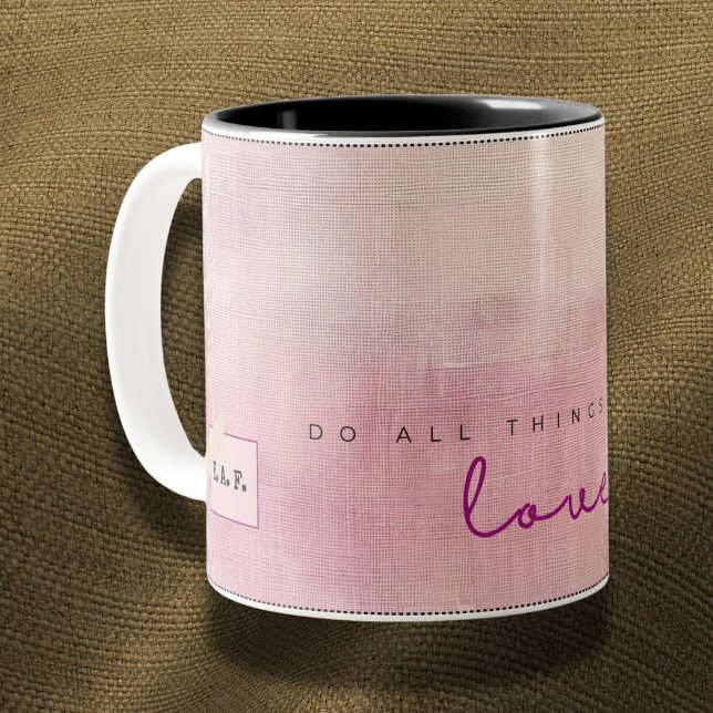 Custom Name Love Script Heather Dusk Poet Mug Två-Tonad Mugg (Skapare uppladdad)