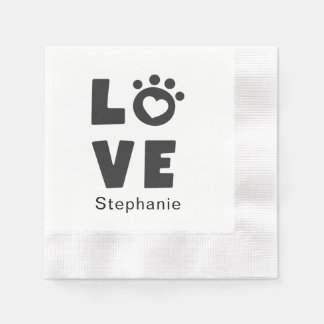 Custom Name Love Stylish Personalized Paper Napkin Pappersservett