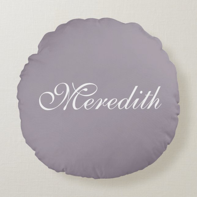 Custom Name Luxury Cotton Throw Pillow Rund Kudde (Framsidan)