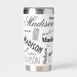 Custom Name Madison Black White 