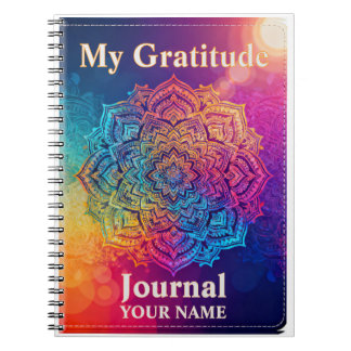 Custom Name Mandala Gratitude Journal Anteckningsbok