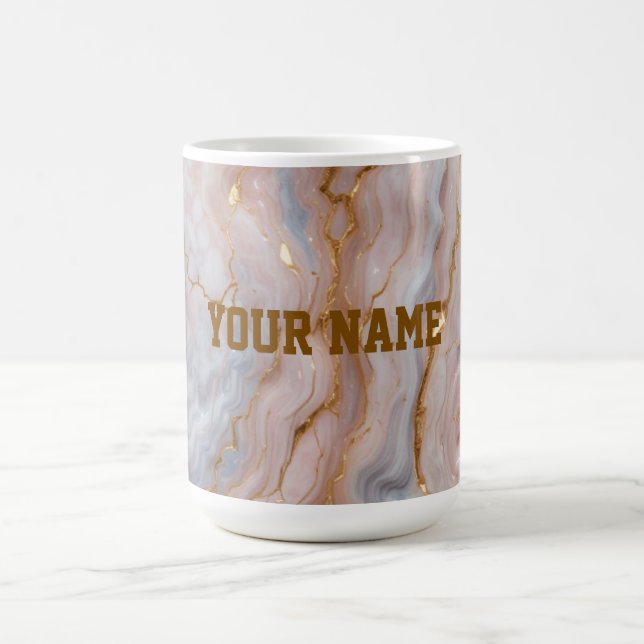 Custom Name Marble Mug | Personalized Gold Textmug Kaffemugg (Center)