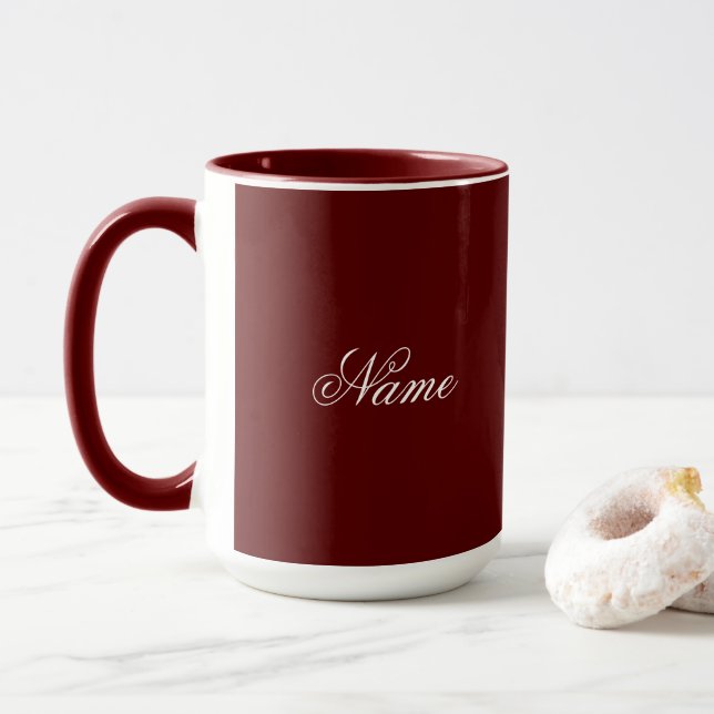 Custom Name Maroon Combo Mug Personalized Mugg (Med munk)
