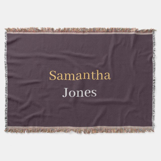 Custom name minimalist modern burgundy filt (Framsidan)