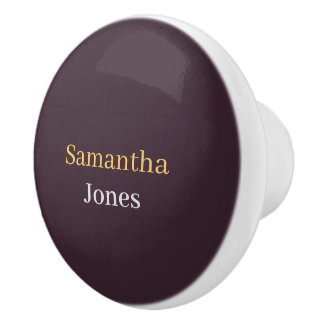Custom name minimalist modern burgundy knopp