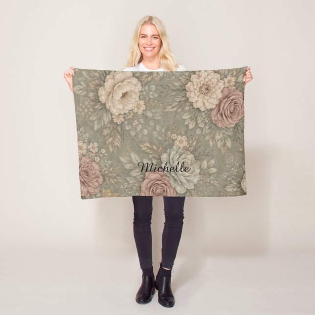 Custom Name Muted Suede Tone Fleecefilt (På plats)