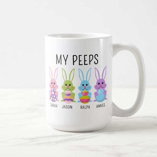 Custom Name My Peeps Easter Coffee Mug Kaffemugg (Höger)