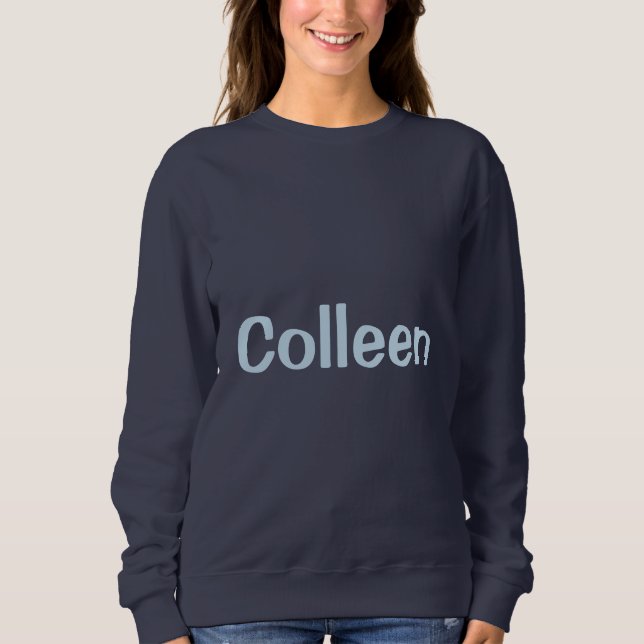 Custom Name Navy Blue Women's Sweatshirt T Shirt (Framsida)