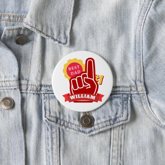 Custom Name No 1 Best Dad Father's Day Birthday Knapp (In Situ)