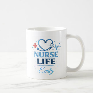 Custom Name Nurse Life Coffee Mug Gift Kaffemugg