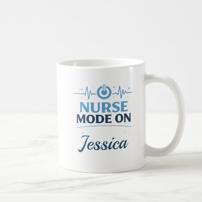 Custom Name Nurse Mode On Coffee Mug Gift Kaffemugg (Höger)