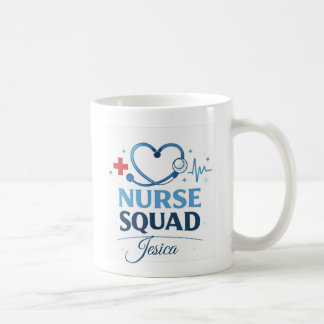Custom Name Nurse Squad Coffee Mug Gift Kaffemugg