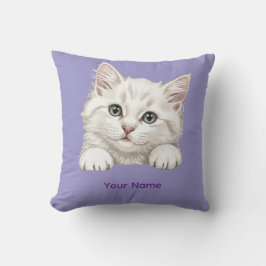 Custom Name Personalized Kitten Art Gift Kudde