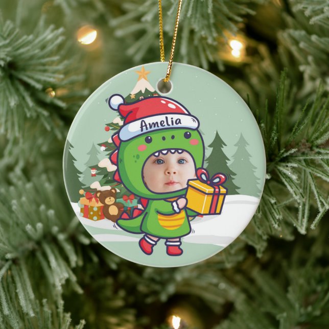 Custom name + photo message me- Christmas Ornament (Träd)