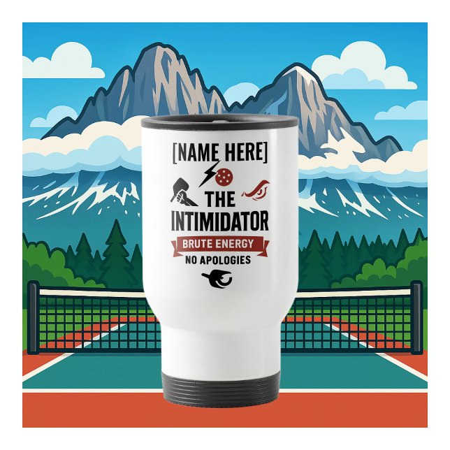 Custom Name Pickleball Travel Mug Intimidator Resemugg (PICKLEBALL PERSONALIZED NAME TRAVEL MUG)