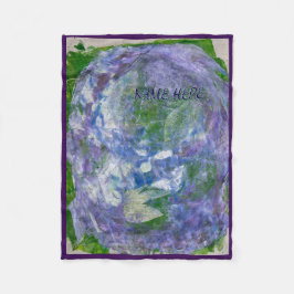 Custom Name Purple Green Abstract Painted Fleecefilt