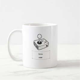 Custom Name Retro Joystick Gamer Sketch Kaffemugg