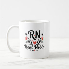Custom Name RN Real Noble Floral Gift Kaffemugg