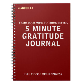 Custom Name Simple Stylish Daily Gratitude Journal Anteckningsbok