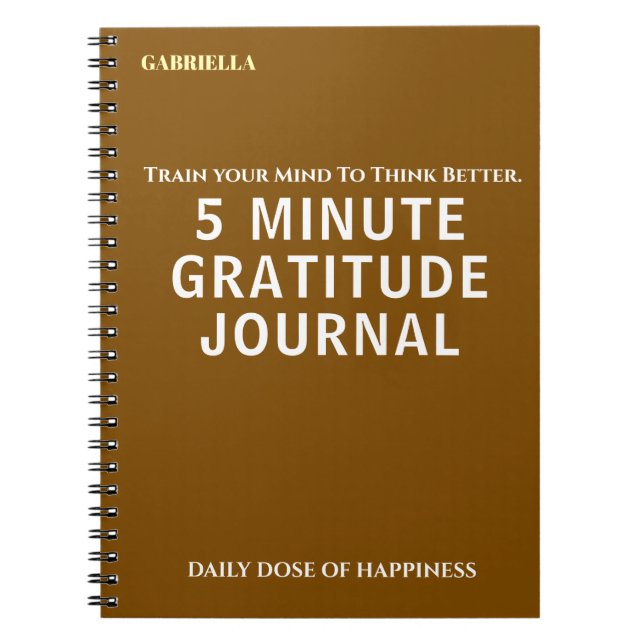 Custom Name Simple Stylish Daily Gratitude Journal Anteckningsbok (Framsidan)