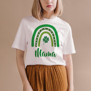 CUSTOM NAME St. Patrick's Day Boho Rainbow Family T Shirt