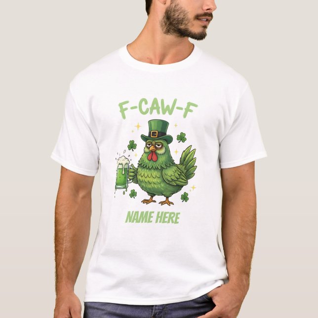 Custom Name St Patrick's Day Chicken Shirt Funny T (Framsida)