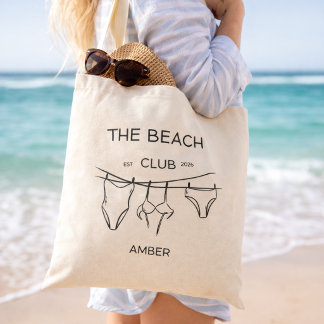 Custom Name Summer Canvas Bag Minimal Aesthetic Tygkasse